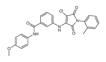 3-[[4-chloro-1-(2-methylphenyl)-2,5-dioxopyrrol-3-yl]amino]-N-(4-methoxyphenyl)benzamide Structure