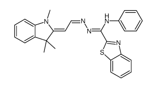 N'-phenyl-N-[2-(1,3,3-trimethylindol-2-ylidene)ethylideneamino]-1,3-benzothiazole-2-carboximidamide结构式