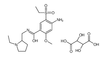 4-amino-N-[(1-ethylpyrrolidin-2-yl)methyl]-5-ethylsulfonyl-2-methoxybenzamide,(2R,3R)-2,3-dihydroxybutanedioic acid Structure