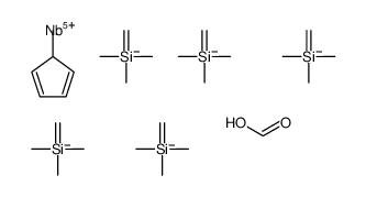 formic acid,methanidyl(trimethyl)silane,5-methylcyclopenta-1,3-diene,niobium(5+) Structure
