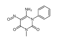 6-amino-3-methyl-5-nitroso-1-phenylpyrimidine-2,4-dione Structure