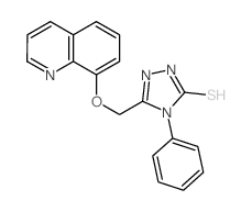 3H-1,2,4-Triazole-3-thione,2,4-dihydro-4-phenyl-5-[(8-quinolinyloxy)methyl]- Structure