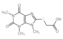 Aceticacid, 2-[(2,3,6,9-tetrahydro-1,3,9-trimethyl-2,6-dioxo-1H-purin-8-yl)thio]- structure