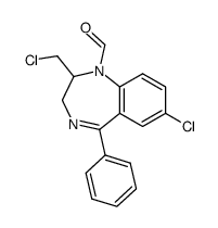 7-chloro-2-(chloromethyl)-5-phenyl-2,3-dihydro-1H-benzo[e][1,4]diazepine-1-carbaldehyde Structure