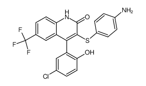 3-(4-amino-phenylsulfanyl)-4-(5-chloro-2-hydroxy-phenyl)-6-trifluoromethyl-1H-quinolin-2-one结构式