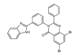 3-[3-(1H-benzimidazol-2-yl)phenyl]-6,8-dibromo-2-phenylquinazolin-4-one Structure