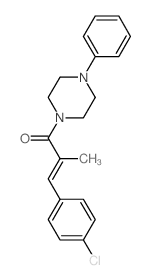 (E)-3-(4-chlorophenyl)-2-methyl-1-(4-phenylpiperazin-1-yl)prop-2-en-1-one structure