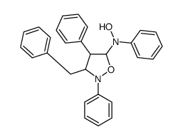 N-(3-benzyl-2,4-diphenyl-1,2-oxazolidin-5-yl)-N-phenylhydroxylamine结构式