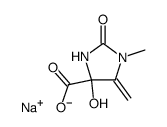 sodium 4-hydroxy-1-methyl-5-methylene-2-oxoimidazolidine-4-carboxylate结构式