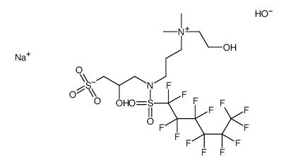sodio(2-hydroxyethyl)[3-[(2-hydroxy-3-sulphonatopropyl)[(tridecafluorohexyl)sulphonyl]amino]propyl]dimethylammonium hydroxide结构式
