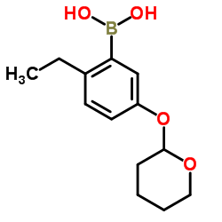 [2-Ethyl-5-(tetrahydro-2H-pyran-2-yloxy)phenyl]boronic acid Structure