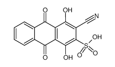 3-cyano-1,4-dihydroxy-9,10-dioxo-9,10-dihydro-anthracene-2-sulfonic acid结构式