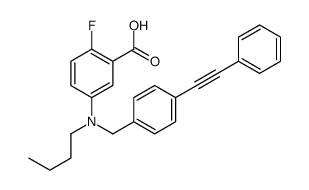 5-[butyl-[[4-(2-phenylethynyl)phenyl]methyl]amino]-2-fluorobenzoic acid结构式