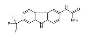 [7-(trifluoromethyl)-9H-carbazol-3-yl]urea结构式