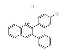 2-(p-Hydroxy)phenyl-3-phenyl(1)benzopyrylium chloride结构式