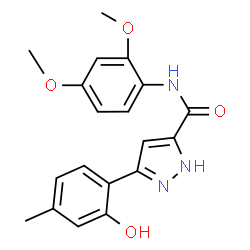 N-(2,4-Dimethoxyphenyl)-3-(2-hydroxy-4-methylphenyl)-1H-pyrazole-5-carboxamide结构式