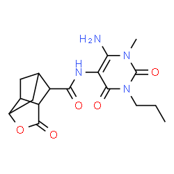 3,5-Methano-2H-cyclopenta[b]furan-7-carboxamide,N-(6-amino-1,2,3,4-tetrahydro-1-methyl-2,4-dioxo-3-propyl-5-pyrimidinyl)hexahydro-2-oxo- structure