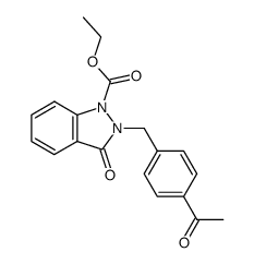 ethyl 2-(4-acetylbenzyl)-3-oxo-2,3-dihydro-1H-indazole-1-carboxylate结构式