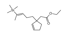 [1-((E)-4-Trimethylsilanyl-pent-3-enyl)-cyclopent-2-enyl]-acetic acid ethyl ester Structure