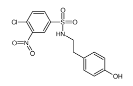 4-chloro-N-[2-(4-hydroxyphenyl)ethyl]-3-nitrobenzenesulfonamide Structure