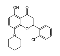 2-(2-chlorophenyl)-5-hydroxy-8-piperidin-1-ylchromen-4-one结构式