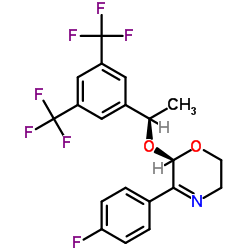 (6R)-6-{(1R)-1-[3,5-Bis(trifluoromethyl)phenyl]ethoxy}-5-(4-fluorophenyl)-3,6-dihydro-2H-1,4-oxazine Structure