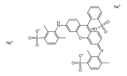 disodium hydrogen-2-[6-[(2,6-dimethylsulphonatophenyl)amino]-3-[(2,6-dimethylsulphonatophenyl)imino]-3H-xanthen-9-yl]benzenesulphonate structure