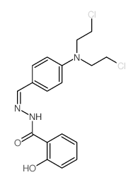 Benzoic acid,2-hydroxy-, 2-[[4-[bis(2-chloroethyl)amino]phenyl]methylene]hydrazide结构式