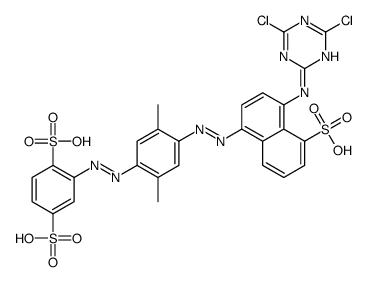 2-[[4-[[4-[(4,6-dichloro-1,3,5-triazin-2-yl)amino]-5-sulpho-1-naphthyl]azo]-2,5-dimethylphenyl]azo]benzene-1,4-disulphonic acid结构式