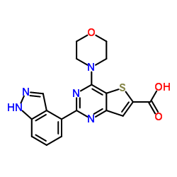 2-(1H-Indazol-4-yl)-4-(4-morpholinyl)thieno[3,2-d]pyrimidine-6-carboxylic acid Structure