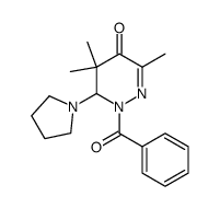 1-benzoyl-1,4,5,6-tetrahydro-6-pyrrolidino-3,5,5-trimethyl-1,2-diazin-4-one结构式