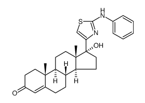 Androst-4-en-3-one, 17β-(2-anilino-4-thiazolyl)-17-hydroxy Structure