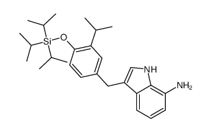 3-(3-isopropyl-4-triisopropylsilanyloxybenzyl)-1H-indol-7-ylamine结构式