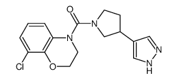 (8-Chloro-2,3-dihydrobenzo[1,4]oxazin-4-yl)[3-(1H-pyrazol-4-yl)pyrrolidin-1-yl]methanone结构式