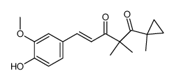(E)-5-(4-hydroxy-3-methoxyphenyl)-2,2-dimethyl-1-(1-methyl-cyclopropyl)pent-4-ene-1,3-dione结构式