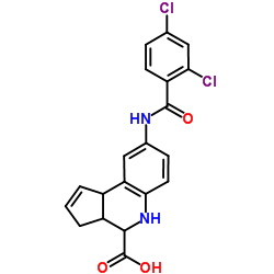 8-[(2,4-Dichlorobenzoyl)amino]-3a,4,5,9b-tetrahydro-3H-cyclopenta[c]quinoline-4-carboxylic acid Structure