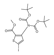 methyl 3-[bis[(2-methylpropan-2-yl)oxycarbonyl]amino]-5-iodothiophene-2-carboxylate Structure
