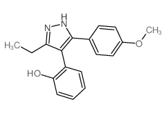 Phenol,2-[3-ethyl-5-(4-methoxyphenyl)-1H-pyrazol-4-yl]- Structure