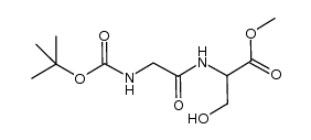 2-(2-tert-butoxycarbonylaminoacetylamino)-3-hydroxypropionic acid methyl ester结构式