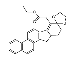 6-Oxo-naphtho-[2'.1':1.2]-6.7.8.8a-tetrahydro-fluoren-essigsaeure-(5)-aethylester-thioaethylenketal Structure