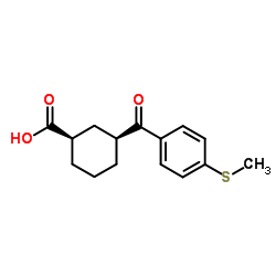 (1R,3S)-3-[4-(Methylsulfanyl)benzoyl]cyclohexanecarboxylic acid Structure