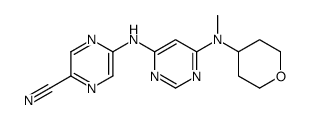 5-[[6-[methyl(oxan-4-yl)amino]pyrimidin-4-yl]amino]pyrazine-2-carbonitrile Structure