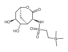 N-((1S,4S,5S,6S,7S)-6,7-dihydroxy-3-oxo-2-oxabicyclo[3.3.1]nonan-4-yl)-2-(trimethylsilyl)ethanesulfonamide结构式