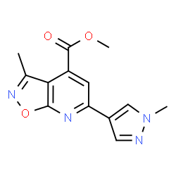 Methyl 3-methyl-6-(1-methyl-1H-pyrazol-4-yl)[1,2]oxazolo[5,4-b]pyridine-4-carboxylate结构式