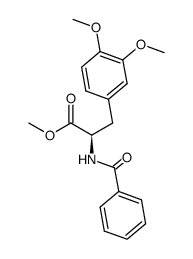 (R)-(-)-methyl 2-benzoylamino-3-(3,4-dimethoxyphenyl)propanoate Structure