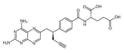 (2S)-2-[[4-[(1S)-1-[(2,4-diaminopteridin-6-yl)methyl]but-3-ynyl]benzoyl]amino]pentanedioic acid结构式