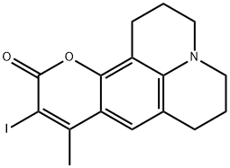 2,3,6,7-tetrahydro-9-methyl-10-iodo-1H,5H-quinolizinocoumarin Structure