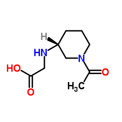 N-[(3R)-1-Acetyl-3-piperidinyl]glycine结构式