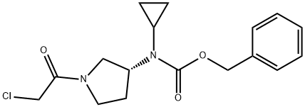 [(R)-1-(2-Chloro-acetyl)-pyrrolidin-3-yl]-cyclopropyl-carbamic acid benzyl ester结构式