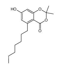 2,2-dimethyl-5-(1-heptyl)-7-hydroxy-4H-1,3-benzodioxin-4-one Structure